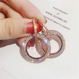 Women's Crystal Earrings Rose Gold Earrings - Tophatter Daily Deals
