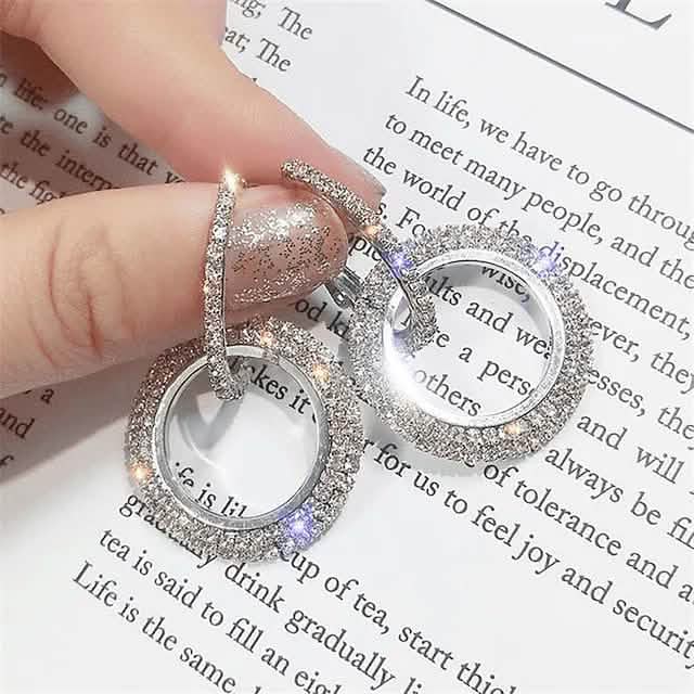 Women's Crystal Earrings Silver Earrings - Tophatter Daily Deals