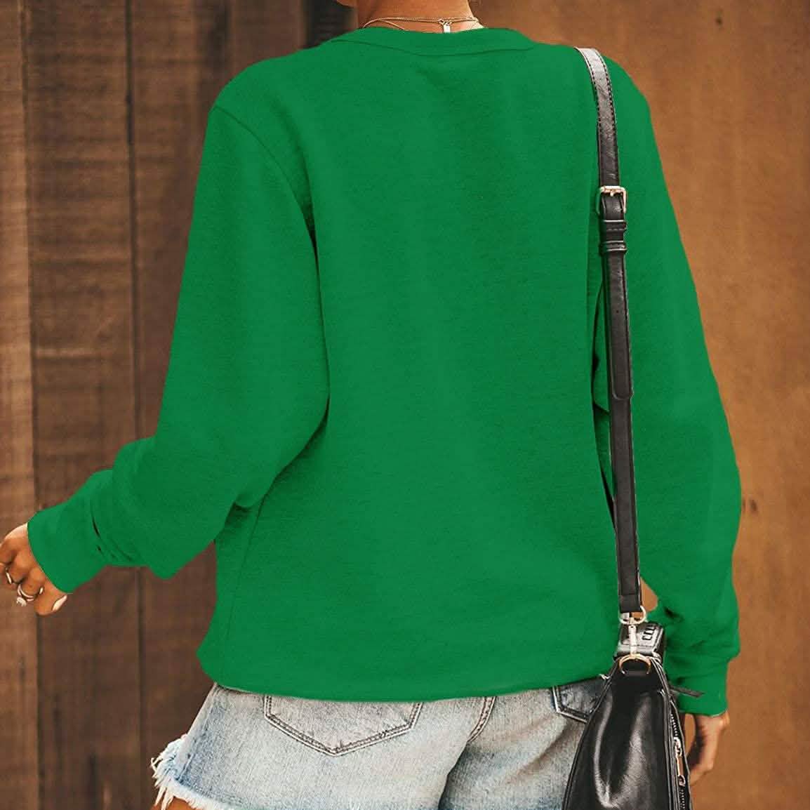 Women's Cute Long Sleeve Top Loose Crewneck Pullover Sweatshirt Women's Tops - Tophatter Daily Deals