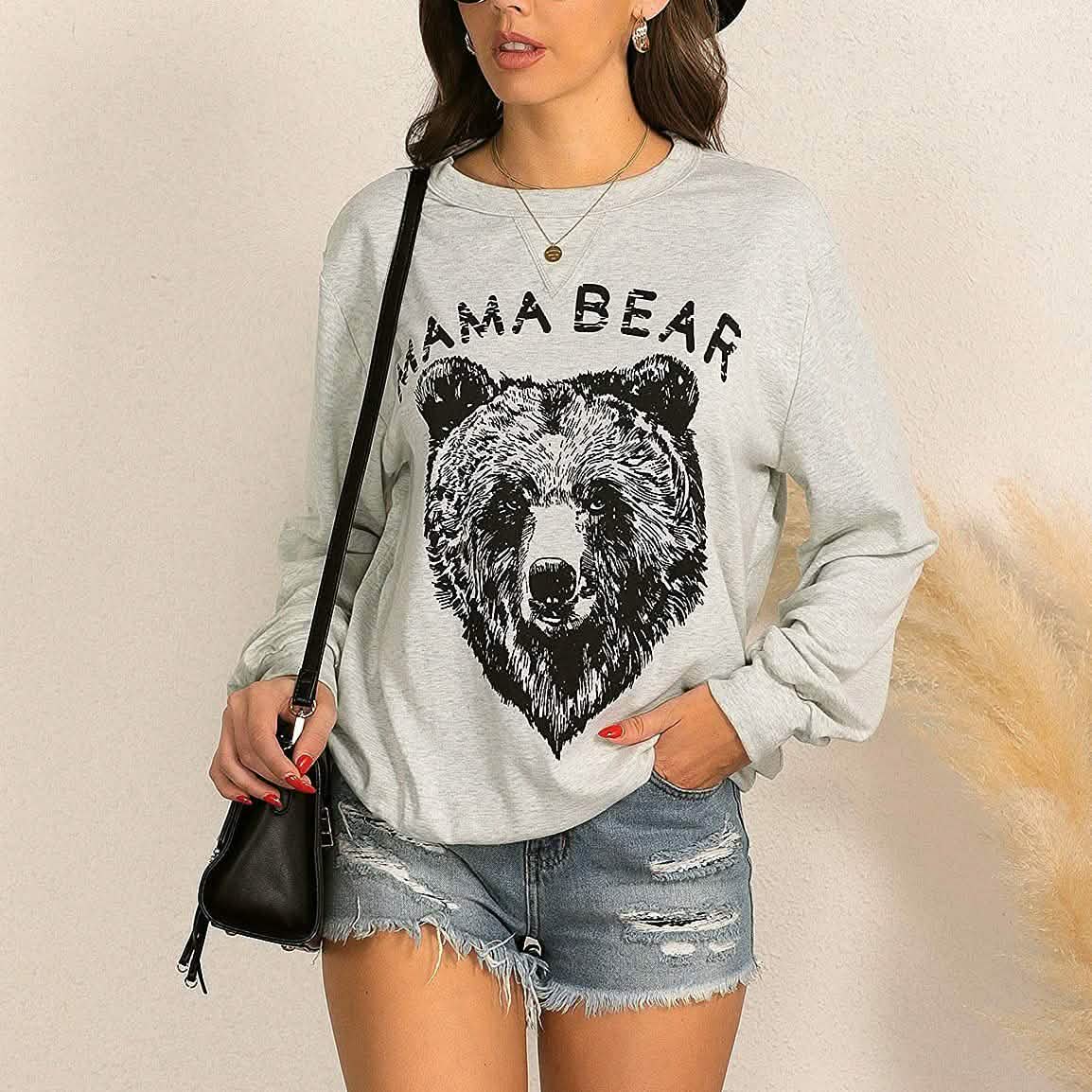 Women's Cute Long Sleeve Top Loose Crewneck Pullover Sweatshirt Women's Tops - Tophatter Daily Deals