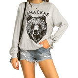 Women's Cute Long Sleeve Top Loose Crewneck Pullover Sweatshirt Gray Women's Tops - Tophatter Daily Deals