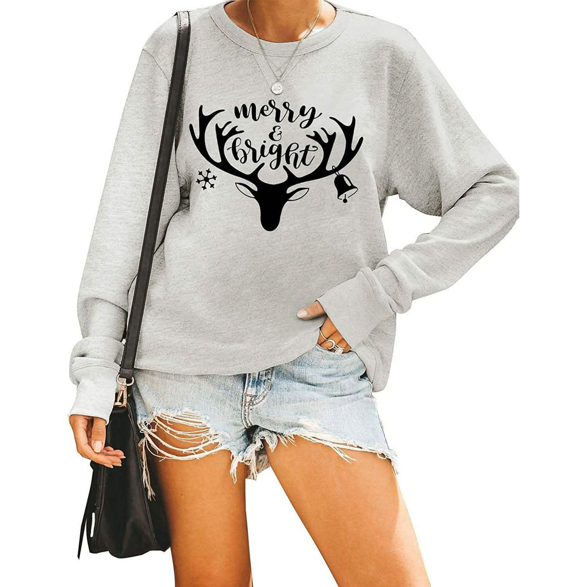 Women's Cute Long Sleeve Top Loose Crewneck Pullover Sweatshirt Multicolor Women's Tops - Tophatter Daily Deals