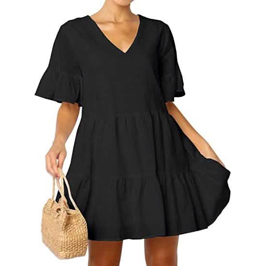 Women’s Cute Shift Dress with Pockets Black Women's Dresses - Tophatter Daily Deals
