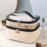 Women's Double Layer Makeup Bag Beige Beauty & Personal Care - Tophatter Daily Deals