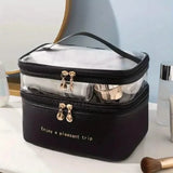 Women's Double Layer Makeup Bag Black Beauty & Personal Care - Tophatter Daily Deals