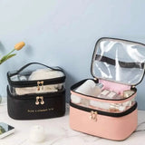 Women's Double Layer Makeup Bag Beauty & Personal Care - Tophatter Daily Deals