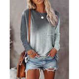 Women's Drawing T-Shirt Crew Neck Basic Top Gray Women's Tops - Tophatter Daily Deals