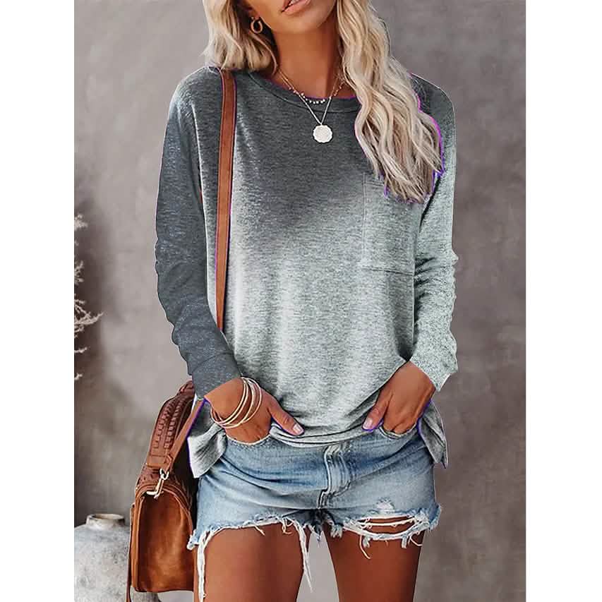 Women's Drawing T-Shirt Crew Neck Basic Top Gray Women's Tops - Tophatter Daily Deals
