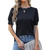 Women's Dressy Casual Puff Sleeve Tops Black Women's Tops - Tophatter Daily Deals