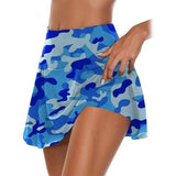 Women's Fashion Camouflage Print Athletic Skirt Blue Women's Bottoms - Tophatter Daily Deals