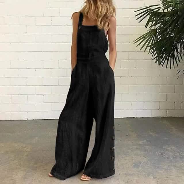 Women's Fashion Casual Loose Jumpsuit Black Women's Loungewear - Tophatter Daily Deals