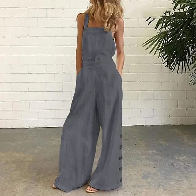 Women's Fashion Casual Loose Jumpsuit Gray Women's Loungewear - Tophatter Daily Deals