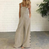 Women's Fashion Casual Loose Jumpsuit Khaki Women's Loungewear - Tophatter Daily Deals
