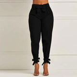 Women's Fashion Drawstring Ankle Trousers Black Women's Bottoms - Tophatter Daily Deals
