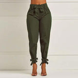 Women's Fashion Drawstring Ankle Trousers Green Women's Bottoms - Tophatter Daily Deals