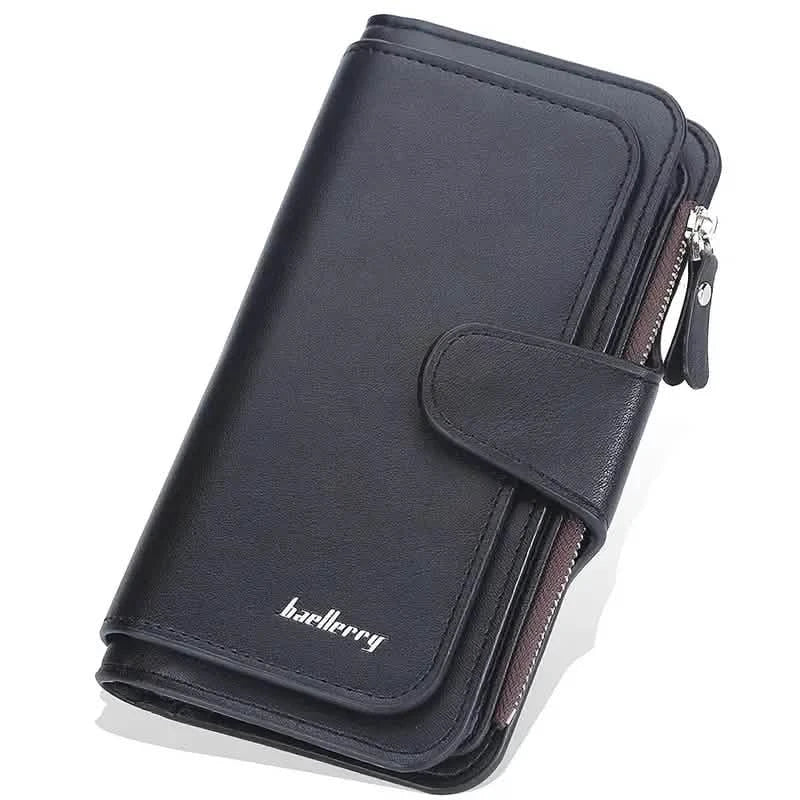 Women's Fashion Faux Leather Wallet with Card Slots & ID Window Black Handbags & Wallets - Tophatter Daily Deals