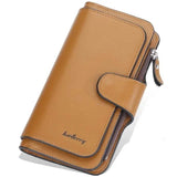 Women's Fashion Faux Leather Wallet with Card Slots & ID Window Brown Handbags & Wallets - Tophatter Daily Deals