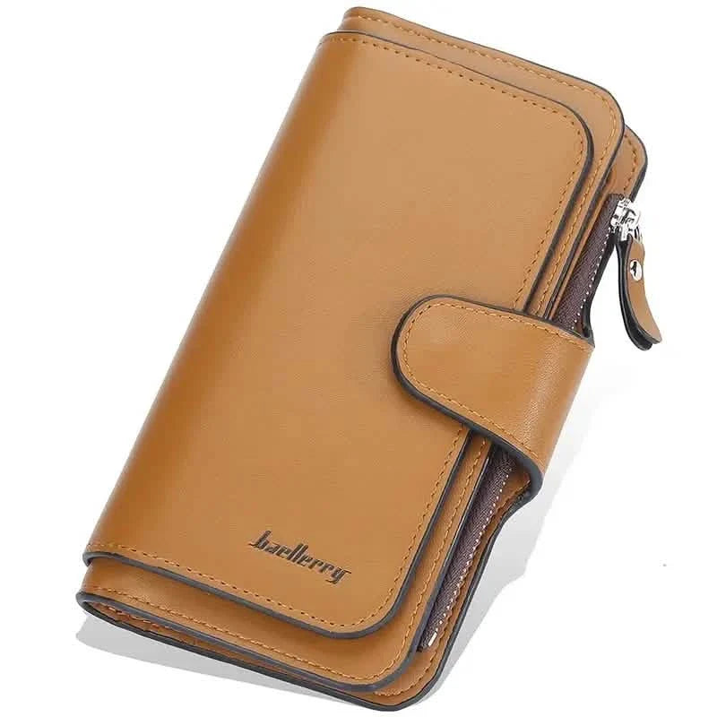 Women's Fashion Faux Leather Wallet with Card Slots & ID Window Brown Handbags & Wallets - Tophatter Daily Deals