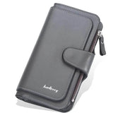 Women's Fashion Faux Leather Wallet with Card Slots & ID Window Dark Gray Handbags & Wallets - Tophatter Daily Deals