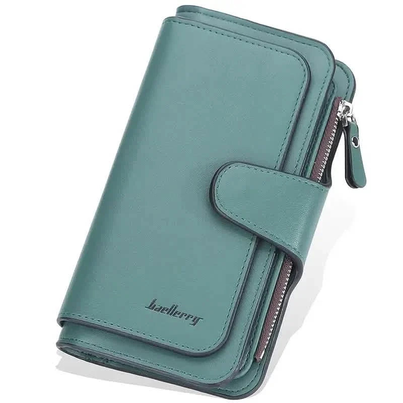 Women's Fashion Faux Leather Wallet with Card Slots & ID Window Green Handbags & Wallets - Tophatter Daily Deals