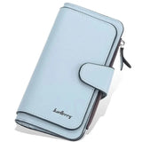 Women's Fashion Faux Leather Wallet with Card Slots & ID Window Light Blue Handbags & Wallets - Tophatter Daily Deals