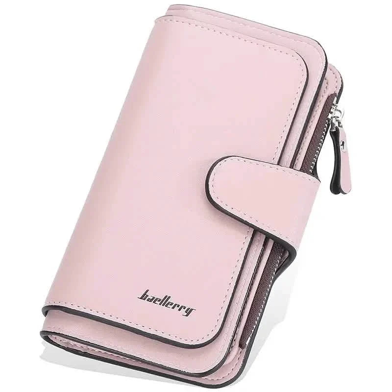 Women's Fashion Faux Leather Wallet with Card Slots & ID Window Pink Handbags & Wallets - Tophatter Daily Deals