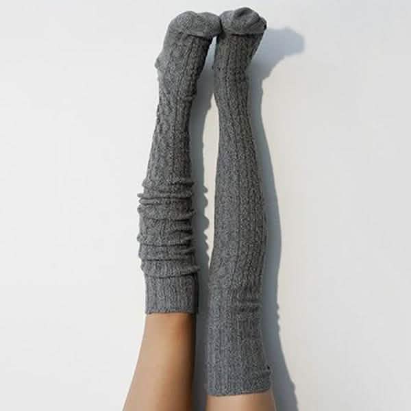 Women's Fashion Solid Color Socks Dark Gray Women's Socks & Hosiery - Tophatter Daily Deals