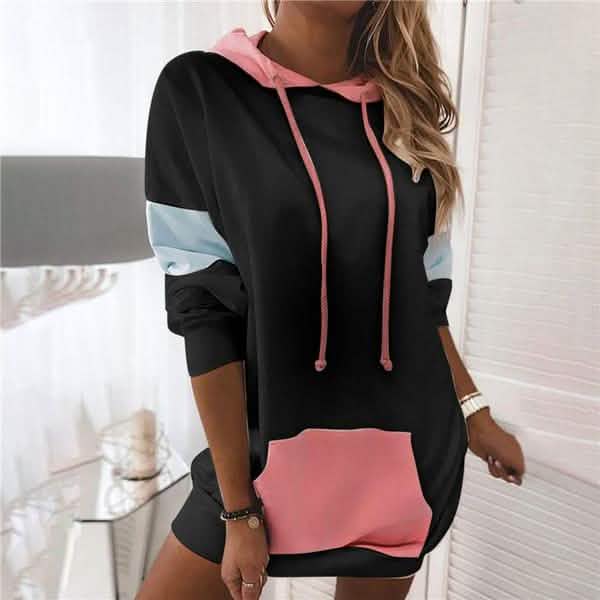 Women's Fashion Warm Loose Pullover Dress Black Women's Dresses - Tophatter Daily Deals