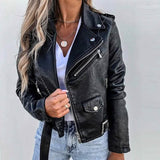 Women's Faux Modern Street Style Leather Jacket Black Women's Outerwear - Tophatter Daily Deals