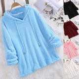 Women's Fleece Hoodie Solid Color Long Sleeve Sweatshirt Women's Tops - Tophatter Daily Deals