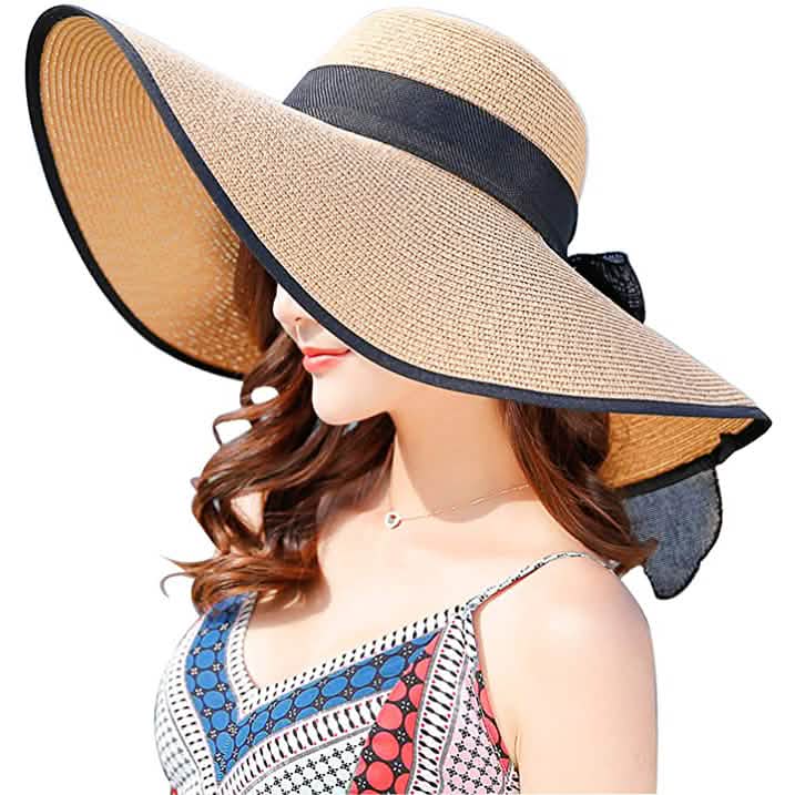 Women's Floppy Wide Brim Beach Hat Beige Hats - Tophatter Daily Deals
