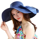 Women's Floppy Wide Brim Beach Hat Navy Hats - Tophatter Daily Deals