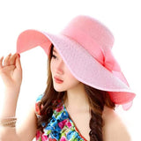 Women's Floppy Wide Brim Beach Hat Pink Hats - Tophatter Daily Deals