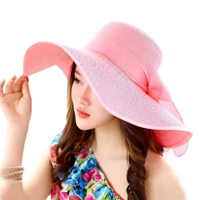Women's Floppy Wide Brim Beach Hat Pink Hats - Tophatter Daily Deals