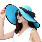 Women's Foldable Floppy Hat Blue Hats - Tophatter Daily Deals