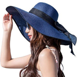 Women's Foldable Floppy Hat Navy Hats - Tophatter Daily Deals