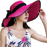 Women's Foldable Floppy Hat Rose Red Hats - Tophatter Daily Deals
