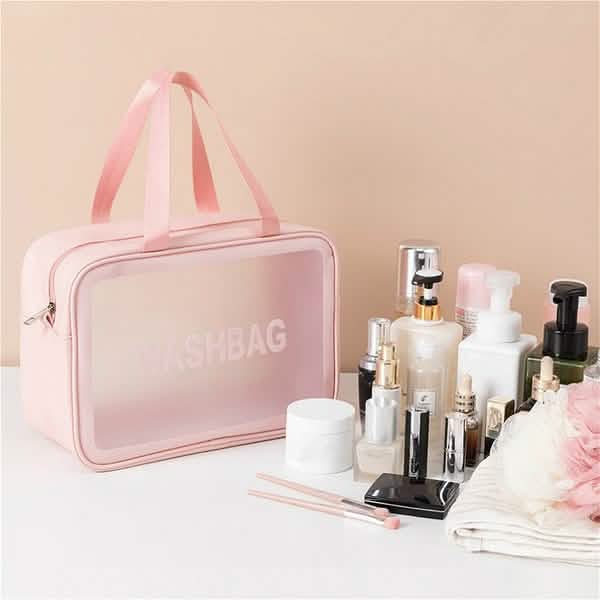 Women's Frosted Waterproof Cosmetic Bag Pink L Beauty & Personal Care - Tophatter Daily Deals