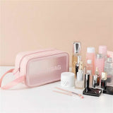 Women's Frosted Waterproof Cosmetic Bag Pink M Beauty & Personal Care - Tophatter Daily Deals