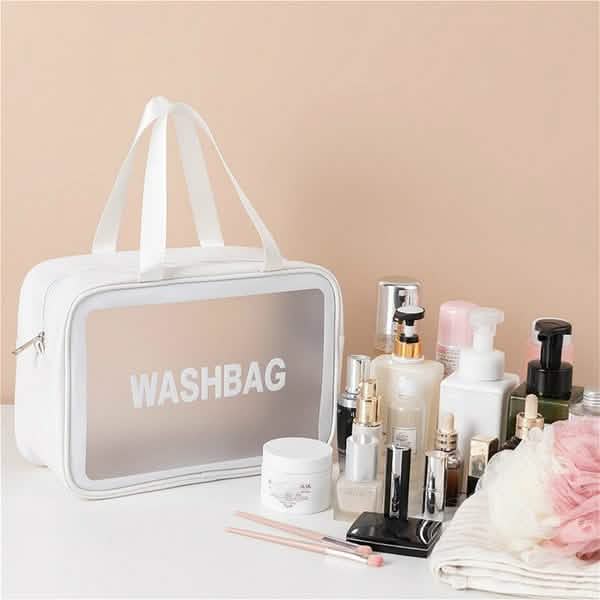 Women's Frosted Waterproof Cosmetic Bag White L Beauty & Personal Care - Tophatter Daily Deals