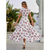 Women's Full Body Floral Print High Low Hem A-Line Dress Women's Dresses - Tophatter Daily Deals