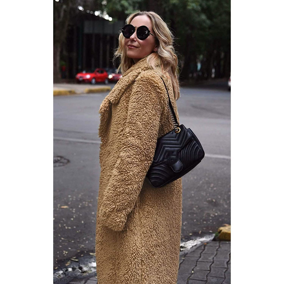 Women's Fuzzy Fleece Lapel Open Front Long Cardigan Coat Women's Outerwear - Tophatter Daily Deals