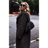 Women's Fuzzy Fleece Lapel Open Front Long Cardigan Coat Women's Outerwear - Tophatter Daily Deals
