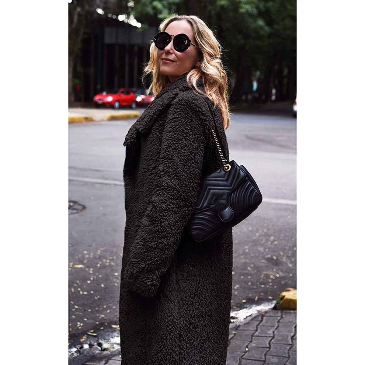 Women's Fuzzy Fleece Lapel Open Front Long Cardigan Coat Women's Outerwear - Tophatter Daily Deals