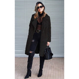 Women's Fuzzy Fleece Lapel Open Front Long Cardigan Coat Women's Outerwear - Tophatter Daily Deals
