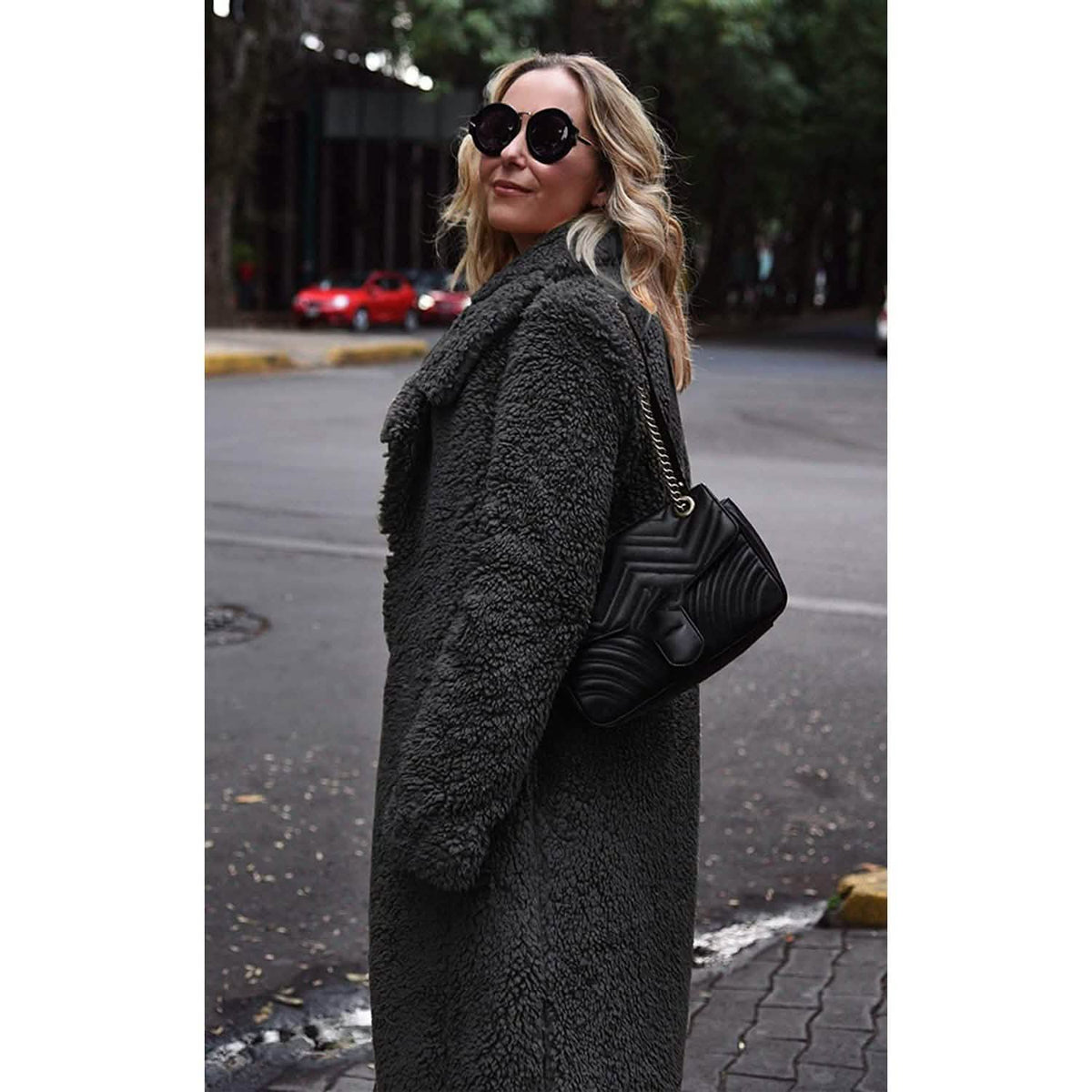Women's Fuzzy Fleece Lapel Open Front Long Cardigan Coat Women's Outerwear - Tophatter Daily Deals