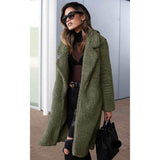 Women's Fuzzy Fleece Lapel Open Front Long Cardigan Coat Women's Outerwear - Tophatter Daily Deals
