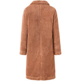 Women's Fuzzy Fleece Lapel Open Front Long Cardigan Coat Women's Outerwear - Tophatter Daily Deals