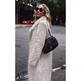 Women's Fuzzy Fleece Lapel Open Front Long Cardigan Coat Women's Outerwear - Tophatter Daily Deals