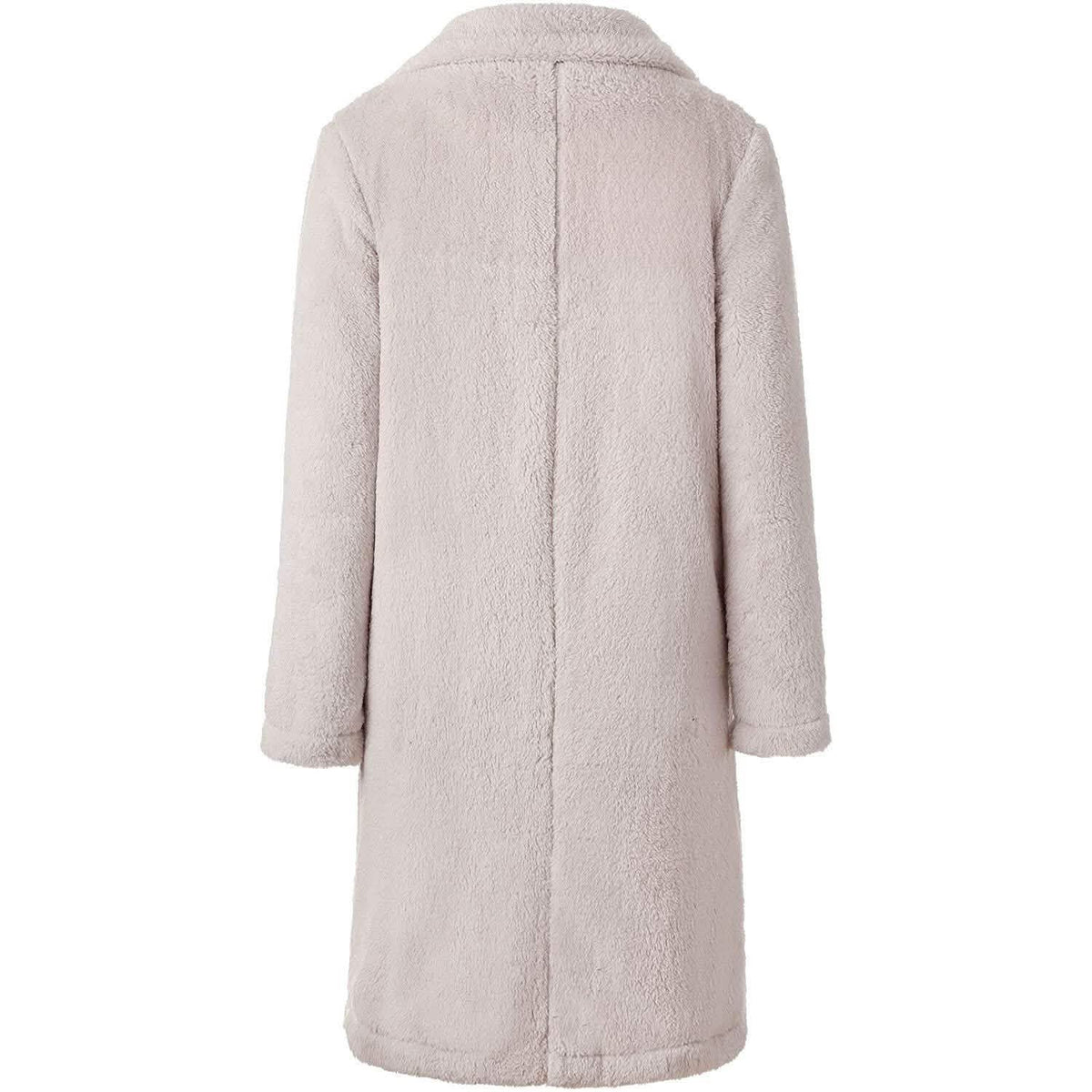 Women's Fuzzy Fleece Lapel Open Front Long Cardigan Coat Women's Outerwear - Tophatter Daily Deals